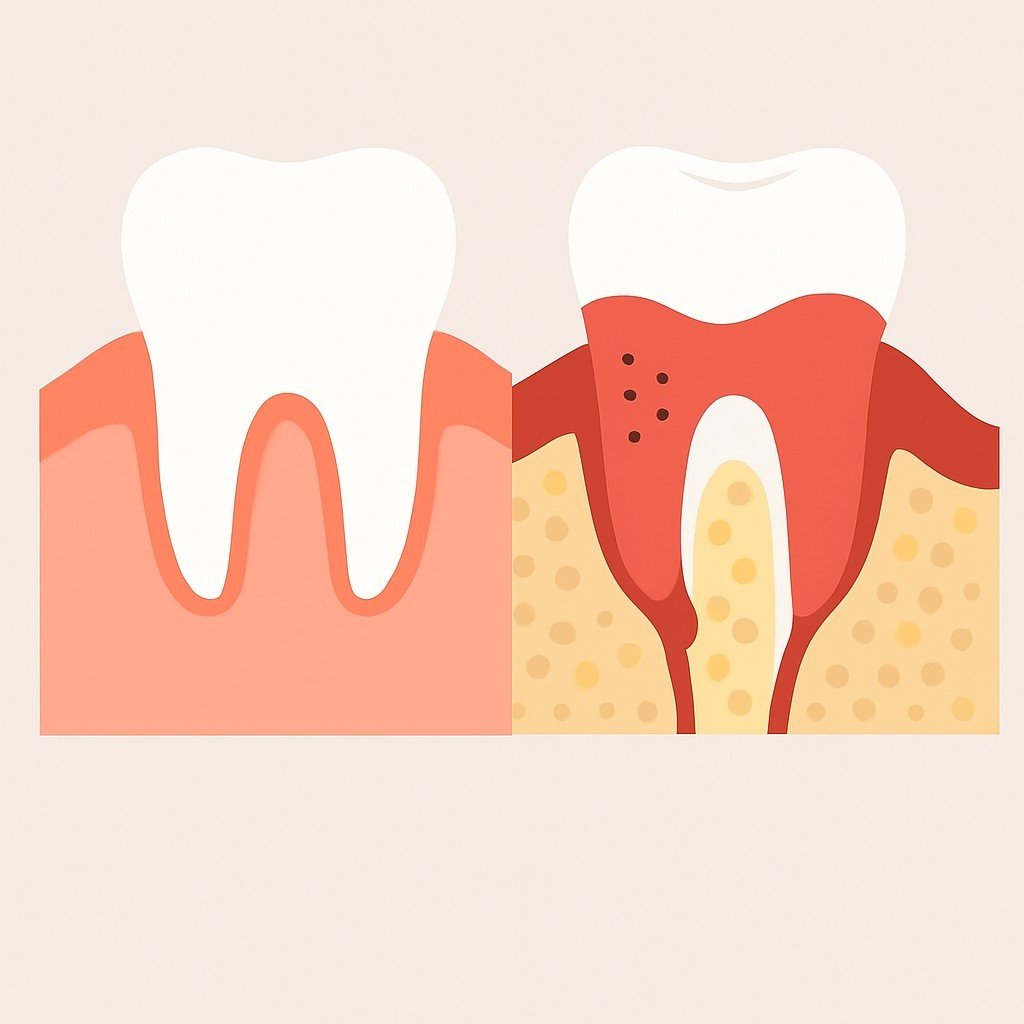كيف يمكن التمييز بين التهاب اللثة البسيط والالتهاب المتقدم؟