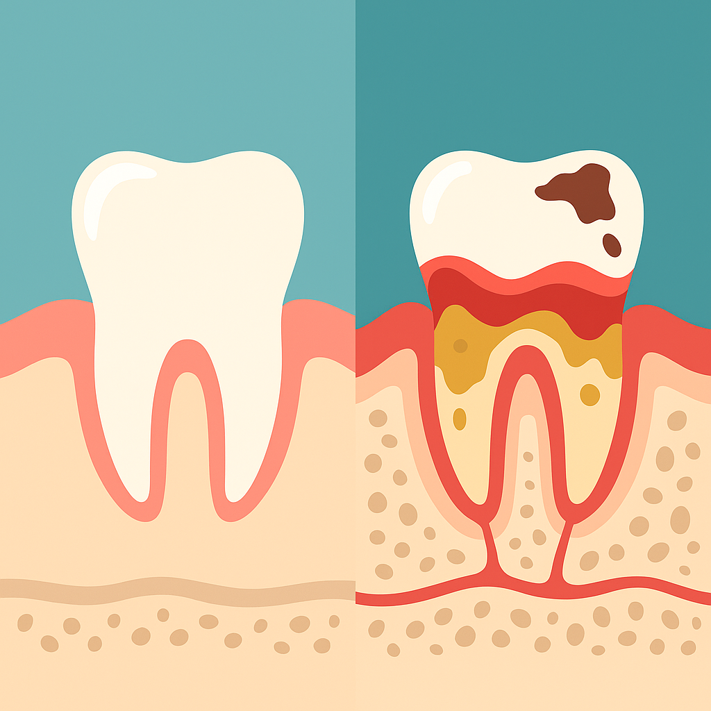 ما الفرق بين التهاب اللثة المؤقت والعدوى البكتيرية المزمنة؟