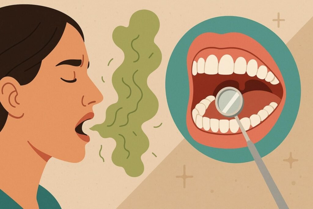 What causes chronic bad breath and how can dental treatment help?