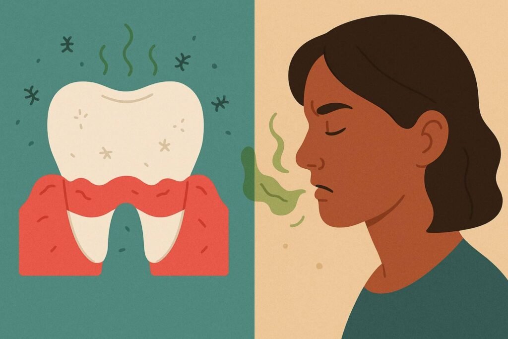 How do gum disease and halitosis influence each other?