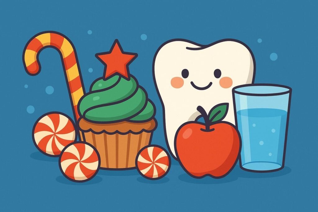 How can children enjoy sweets without harming their teeth during holidays?